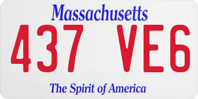 MA license plate 437VE6