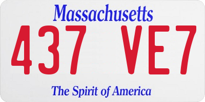 MA license plate 437VE7