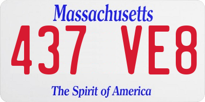 MA license plate 437VE8