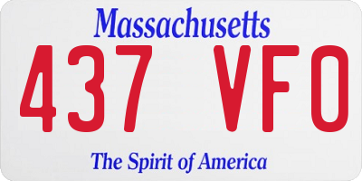 MA license plate 437VF0