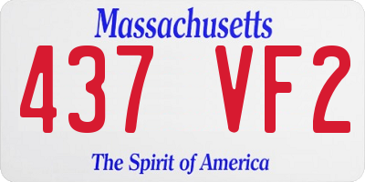 MA license plate 437VF2