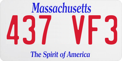 MA license plate 437VF3