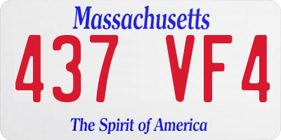 MA license plate 437VF4