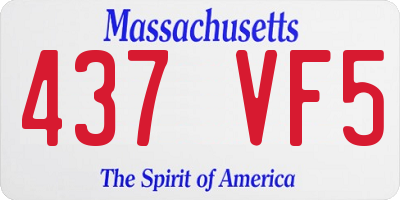 MA license plate 437VF5