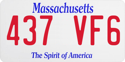 MA license plate 437VF6