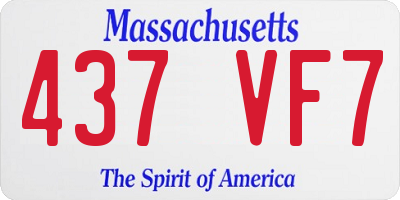 MA license plate 437VF7