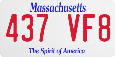 MA license plate 437VF8