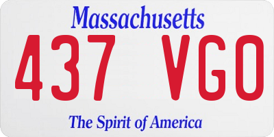 MA license plate 437VG0