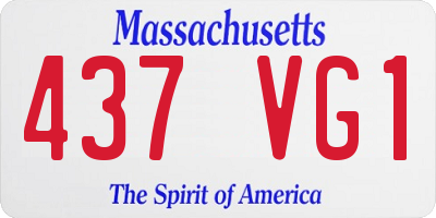 MA license plate 437VG1