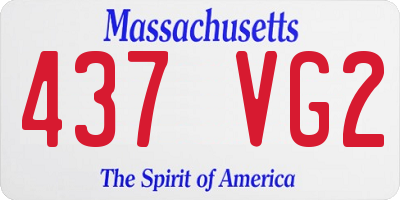 MA license plate 437VG2