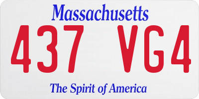 MA license plate 437VG4