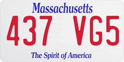 MA license plate 437VG5