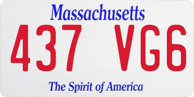 MA license plate 437VG6