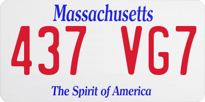 MA license plate 437VG7