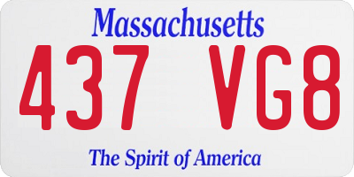 MA license plate 437VG8