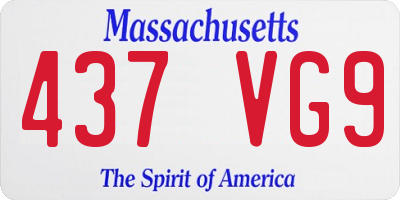 MA license plate 437VG9