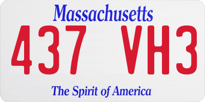 MA license plate 437VH3