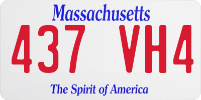 MA license plate 437VH4