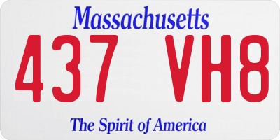 MA license plate 437VH8
