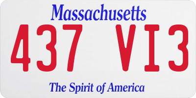 MA license plate 437VI3
