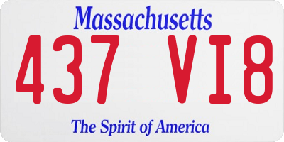 MA license plate 437VI8
