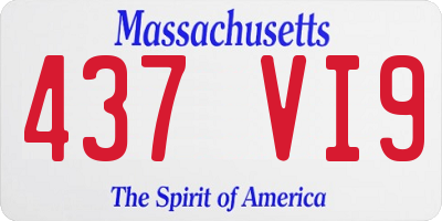 MA license plate 437VI9