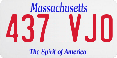 MA license plate 437VJ0