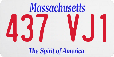 MA license plate 437VJ1