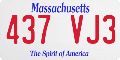 MA license plate 437VJ3
