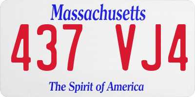 MA license plate 437VJ4