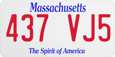 MA license plate 437VJ5