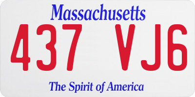 MA license plate 437VJ6