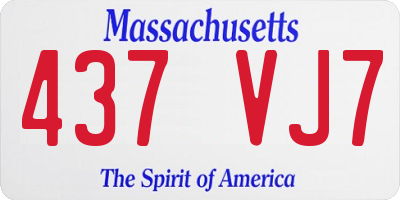 MA license plate 437VJ7