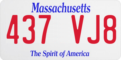 MA license plate 437VJ8