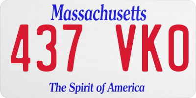 MA license plate 437VK0