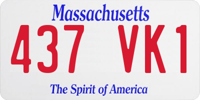 MA license plate 437VK1