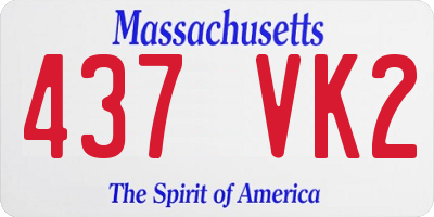 MA license plate 437VK2