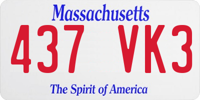 MA license plate 437VK3