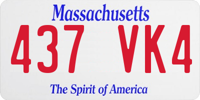 MA license plate 437VK4