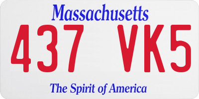 MA license plate 437VK5