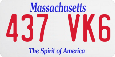 MA license plate 437VK6