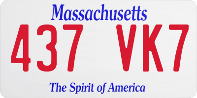 MA license plate 437VK7