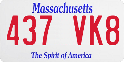 MA license plate 437VK8