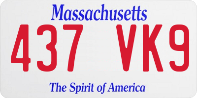 MA license plate 437VK9