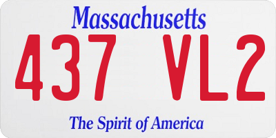 MA license plate 437VL2