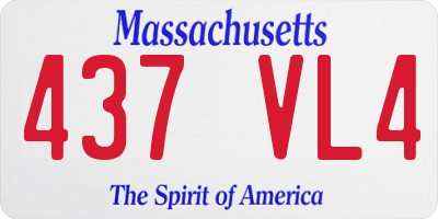 MA license plate 437VL4