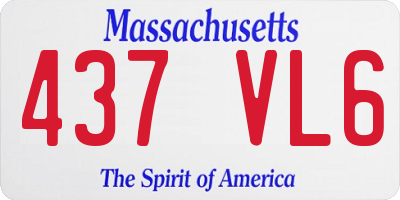 MA license plate 437VL6