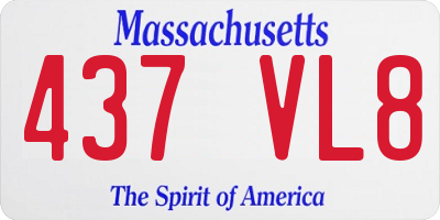 MA license plate 437VL8