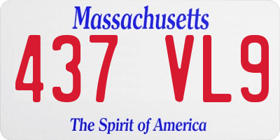 MA license plate 437VL9