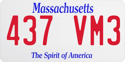 MA license plate 437VM3